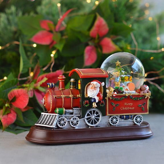 Merry Christmas Train with Snow Globe