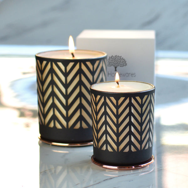 Chevron Copper Scented Candle Large