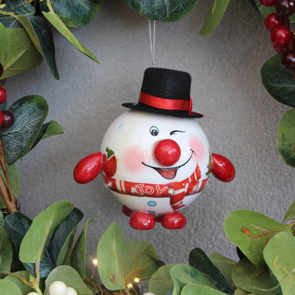 Snowman LED Bauble with Red Scarf
